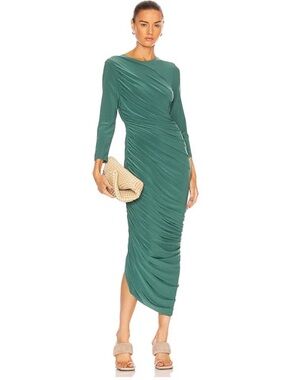 NORMA KAMALI LS Diana Gown in Mountain Green NWT Size XS
